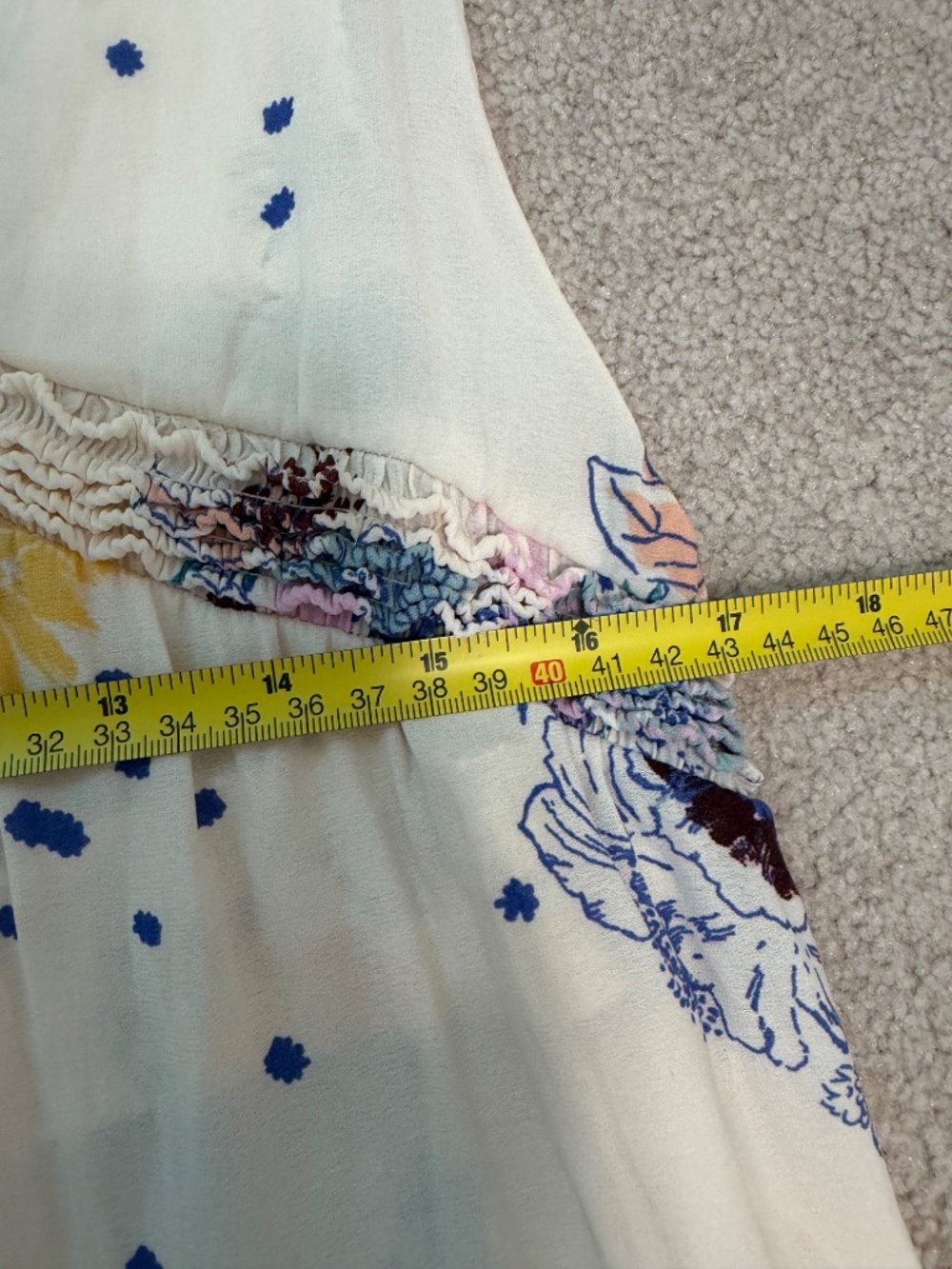 Free People Floral Cream Sleeveless Tiered Tunic Blouse Top - Size L - Picture 9 of 9